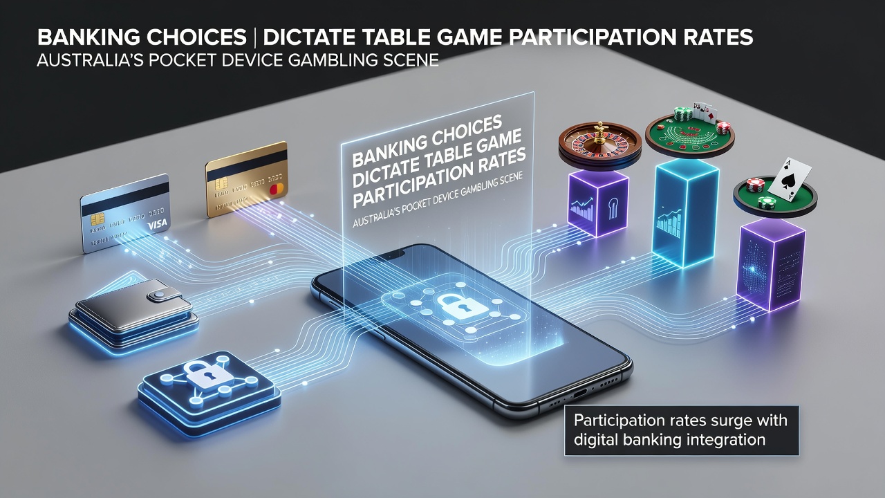 Mobile payment interfaces on Australian pocket devices showing banking options for table games